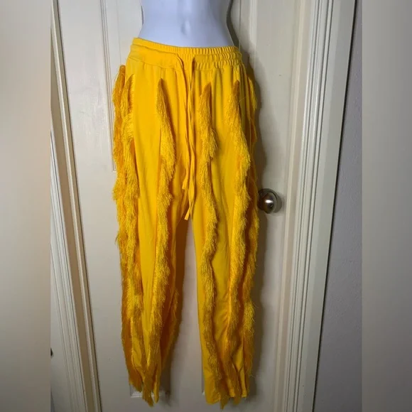 Women Summer Casual Colorful Tassels Fringe Long/Shorts High Waist Pants - Picture 4 of 7